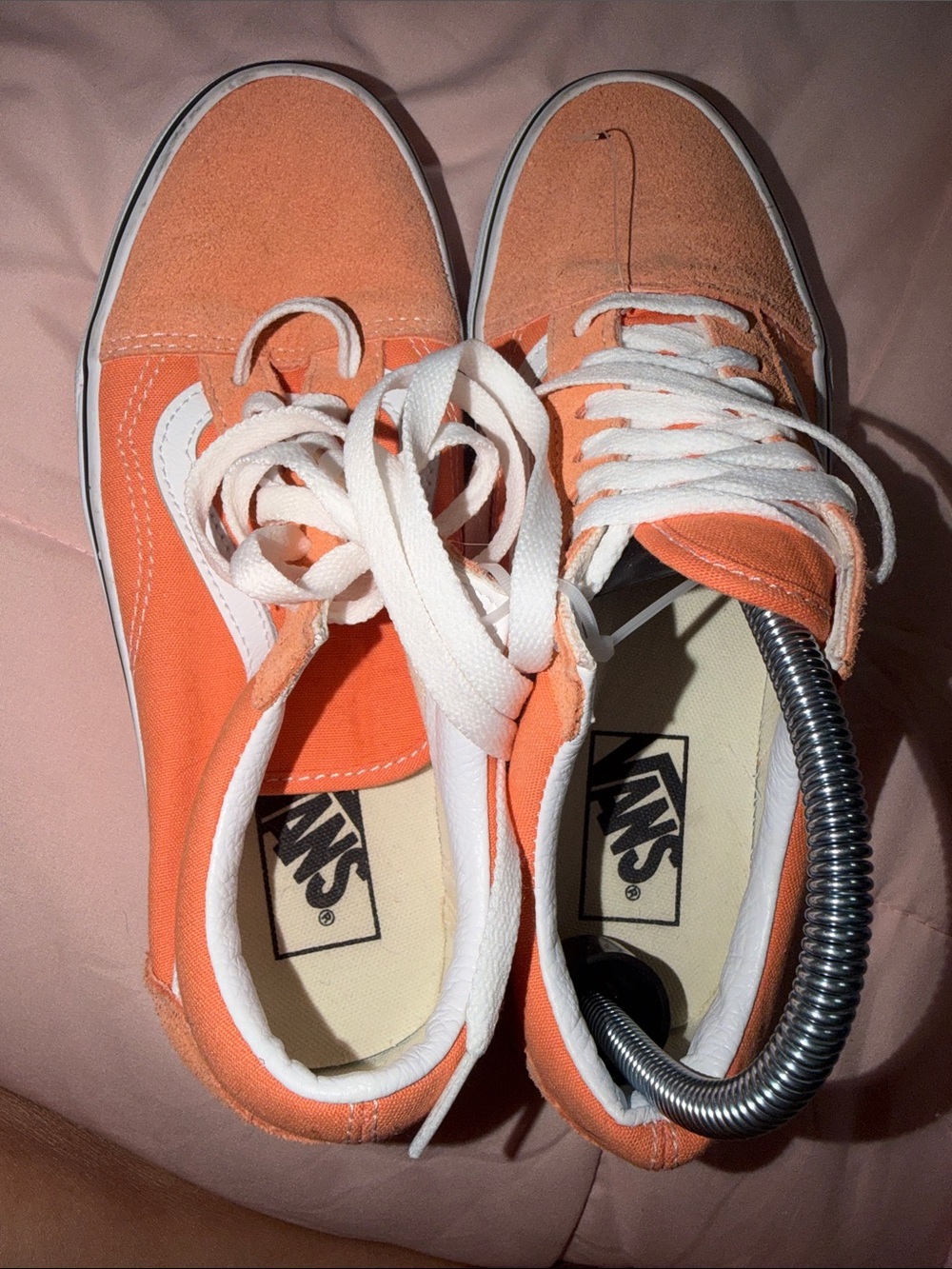 Vans Old Skool Sneakers in Peach with White Stripe - Picture 9 of 13